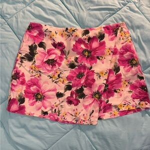 Abercrombie & Fitch Cream and Pink Floral Skort
